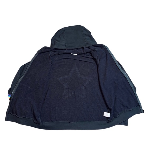 Lauren Moshi Black Rainbow Star Zip Hoodie Sweatshirt M - Picture 3 of 14